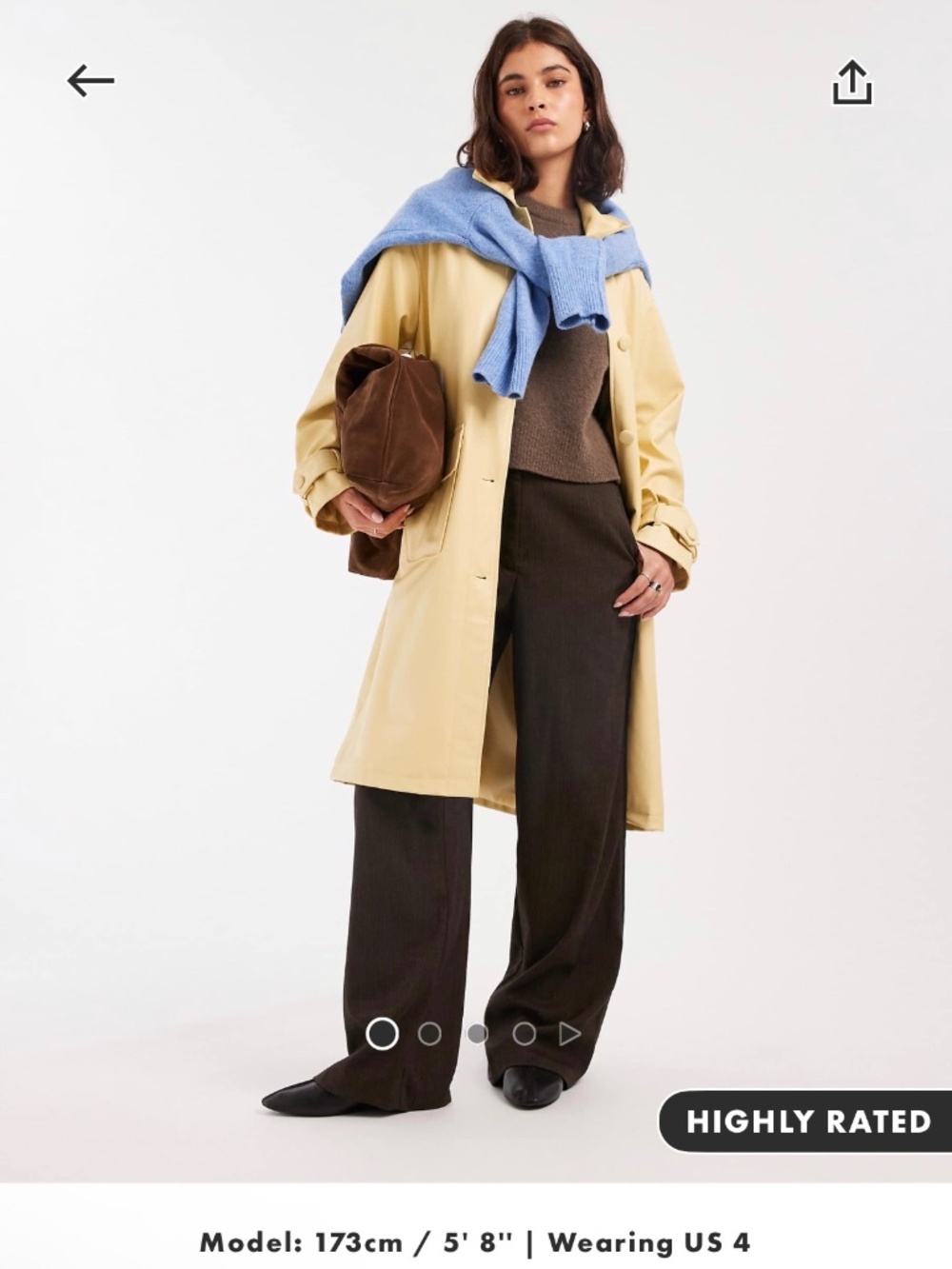 NWT Miss Selfridge Faux Leather Buttermilk Trench Coat — Size 2